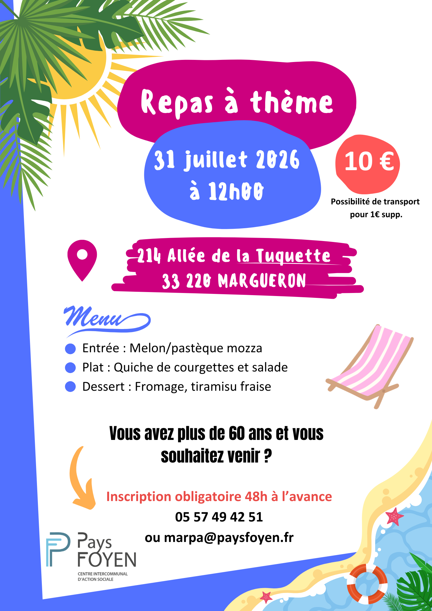 Affiche repas MARPA - juillet 2026