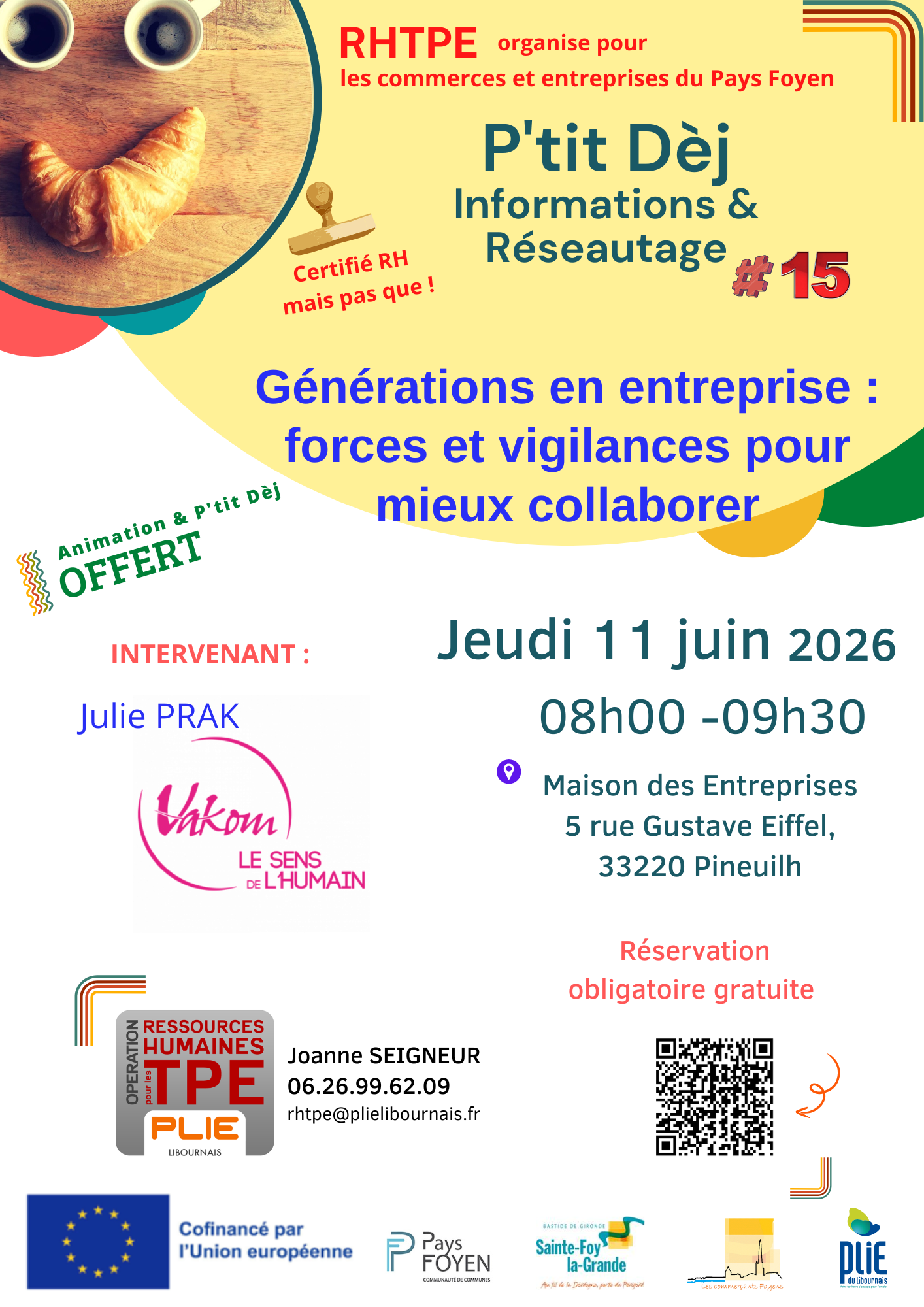 Visuel des petits déjeuner pour les entreprises proposés par RHTPE