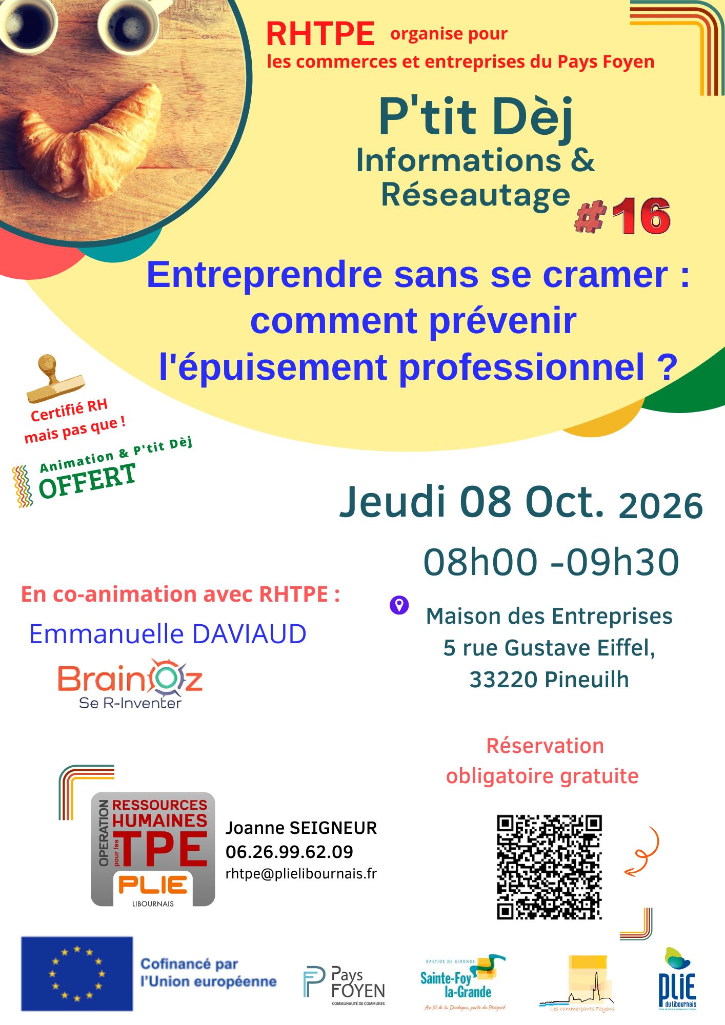 Visuel des petits déjeuner pour les entreprises proposés par RHTPE