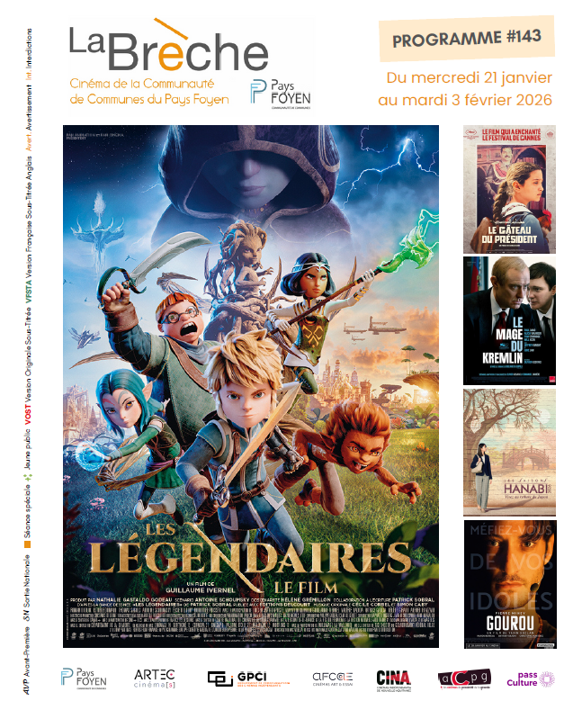 Image du programme du cinéma avec les affiches des films projetés