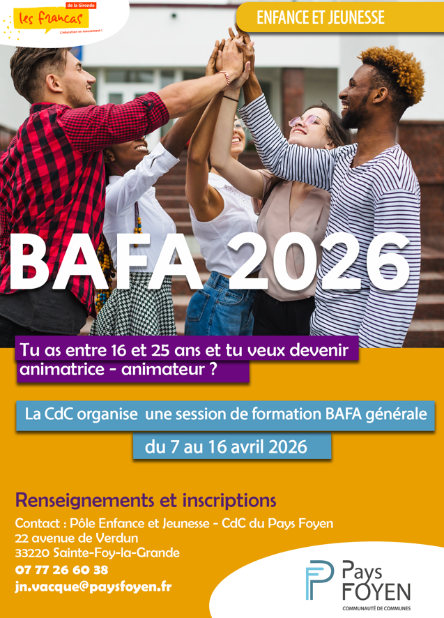 visuel pour le bafa avec jeunes qui sourient