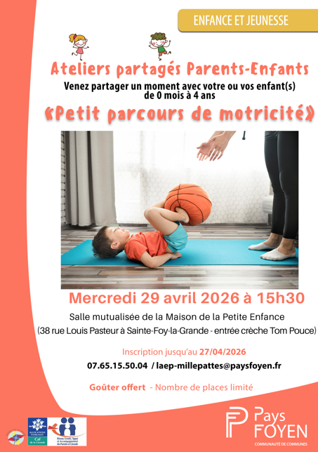 affiche de l'atelier partagé où l'on voit une illustration avec des enfants et des instruments de musique