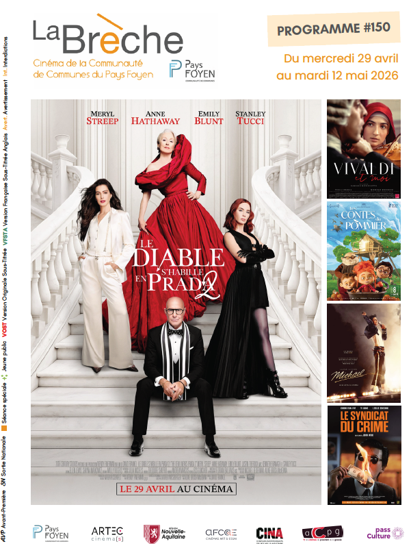 Image du programme du cinéma avec les affiches des films projetés