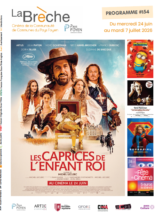 Image du programme du cinéma avec les affiches des films projetés
