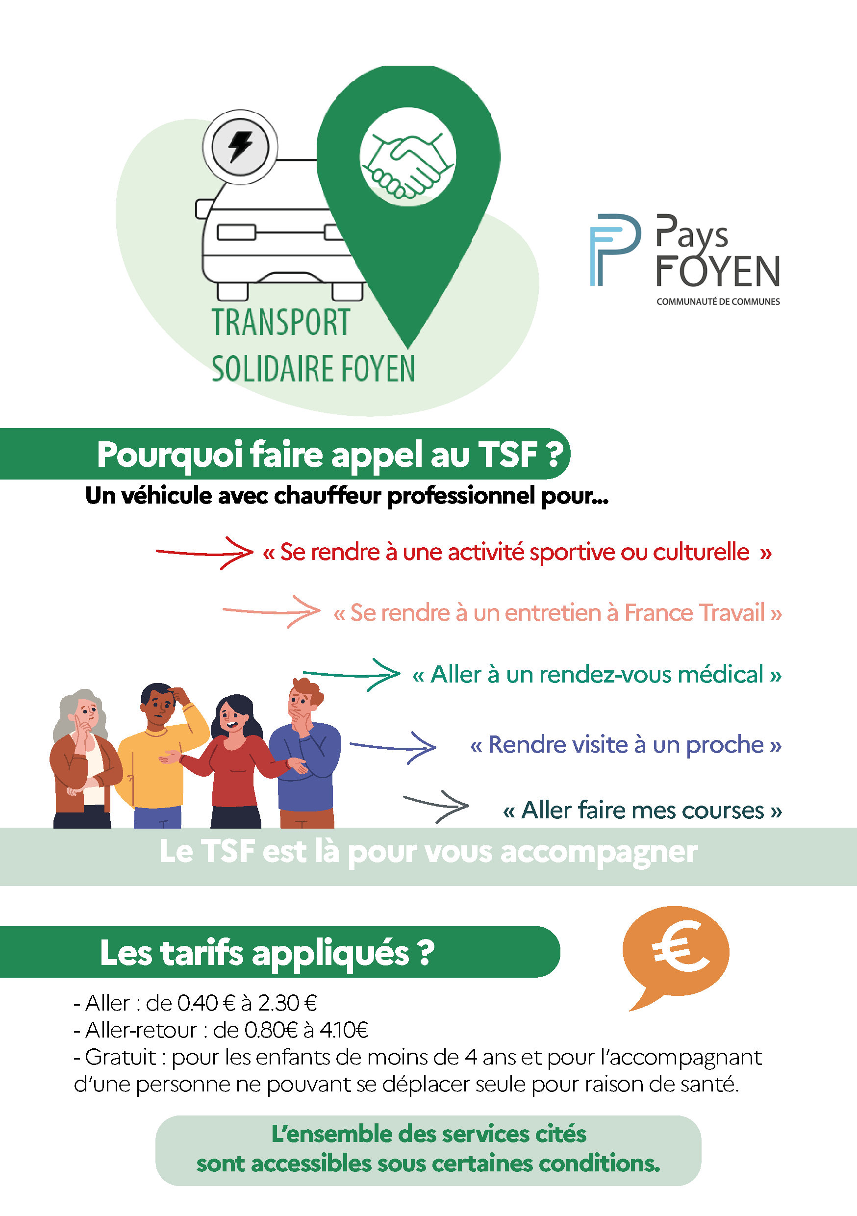 Recto du flyer du transport d'utilité sociale