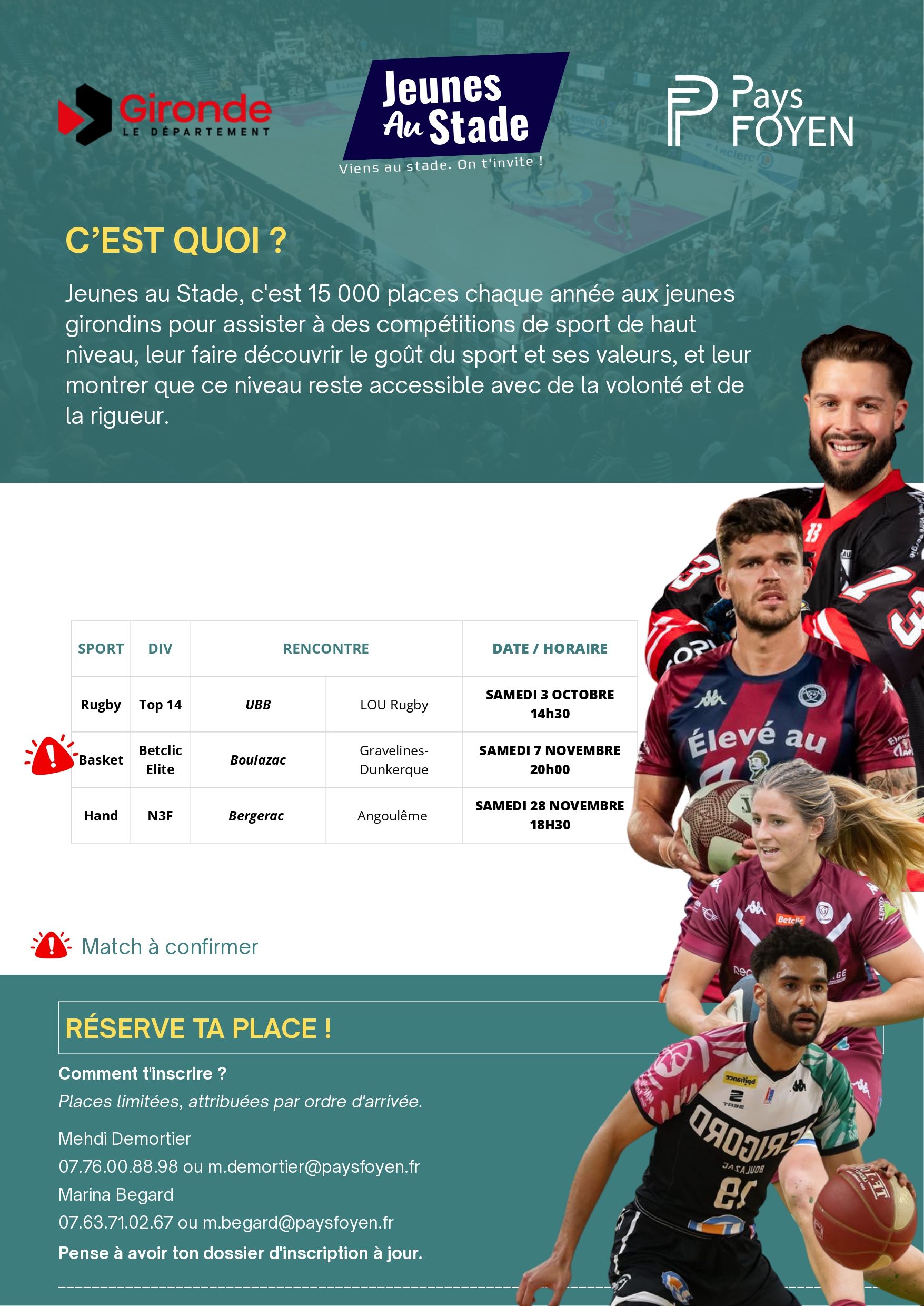 Affiche jeunes au stade