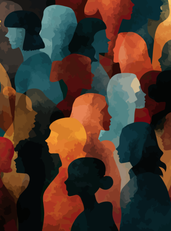 Silhouettes de personnes multicolores